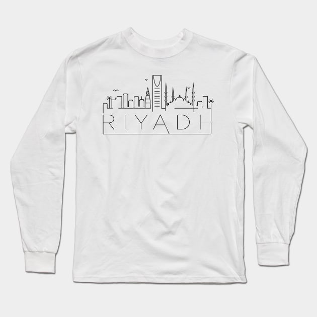 Riyadh Minimal Skyline Long Sleeve T-Shirt by kursatunsal